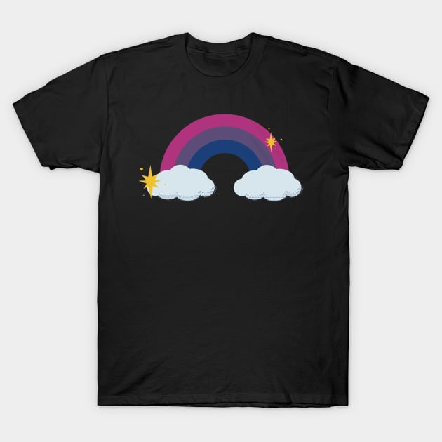 Bi Pride Retro Rainbow T-Shirt by lavenderhearts